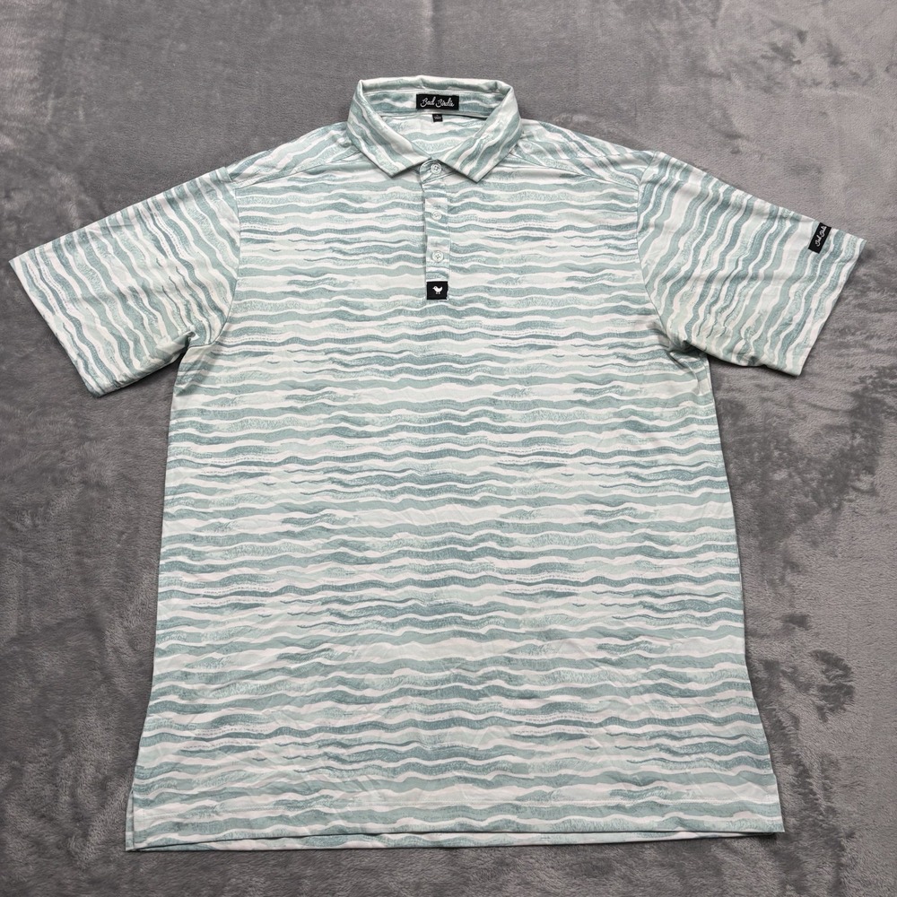 Bad Birdie Rip Drives Men's Core Golf Polo Mint Size Large Preppy Performance
